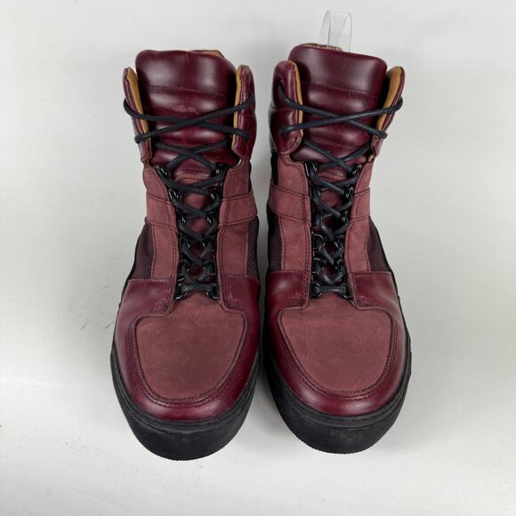 John Fluevog Run Wild Boots Men's 9 Burgundy Leather Lace Up Ankle Outdoor - Picture 4 of 10